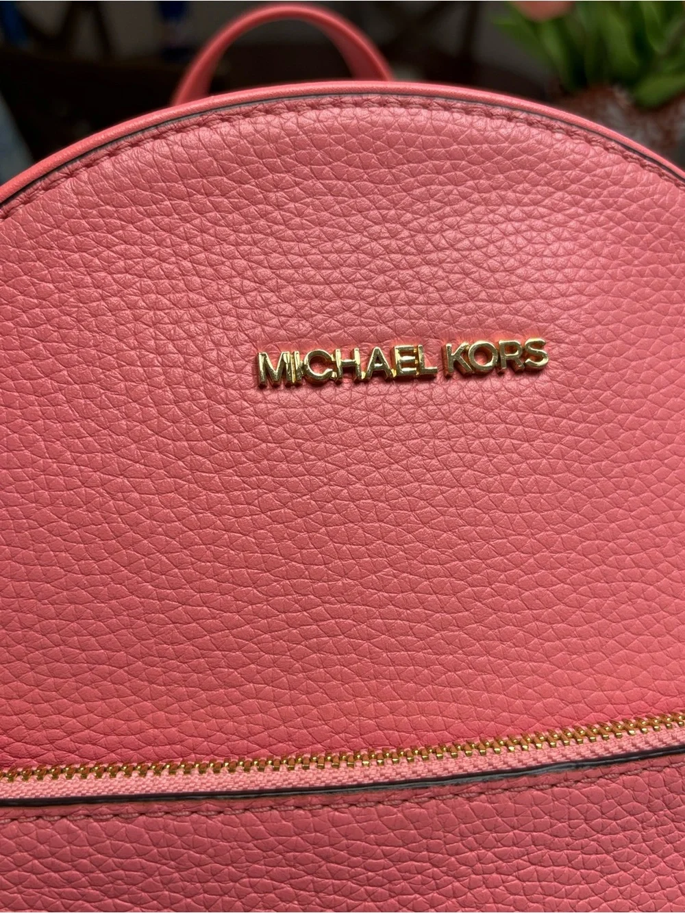 Michael Kors Jet Set Mini Backpack Pink Pebbled Saffino Leather Gold Hardware